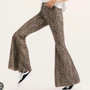 Free people “just float on” leopard print flares